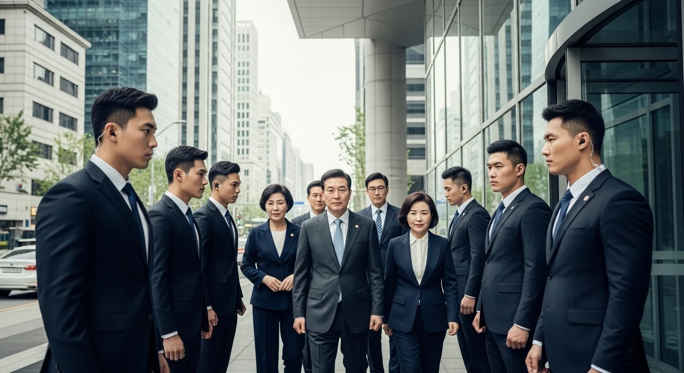 VIP 수행 경호 현장 모습